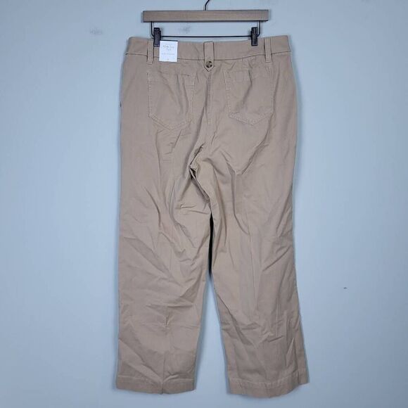 Talbots Womens Wide Leg Pant SZ 16 Tan Khaki High Rise Classic Career Office NWT - Picture 2 of 8